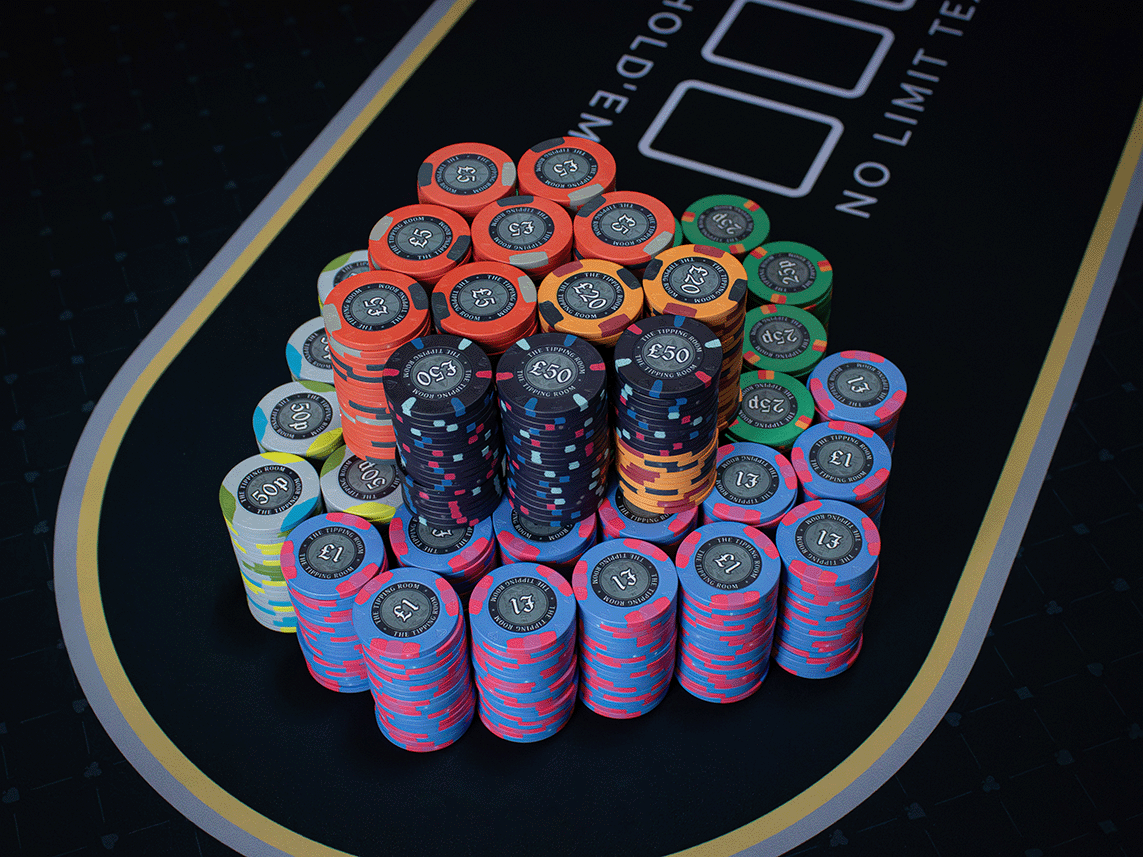 Custom ceramic poker chips with full-colour printed artwork by Poker Foundry