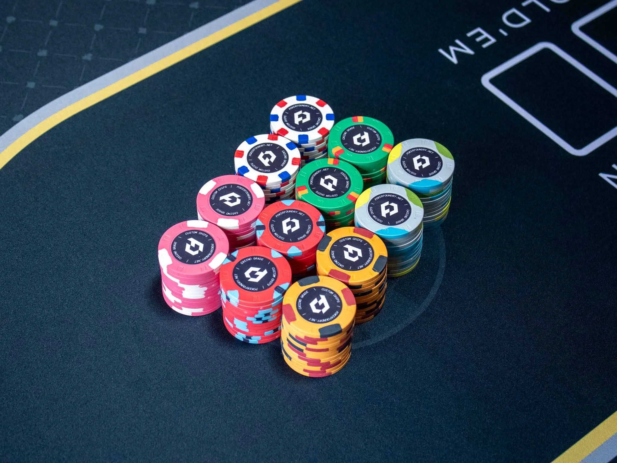 Casino-grade custom poker chips by Poker Foundry